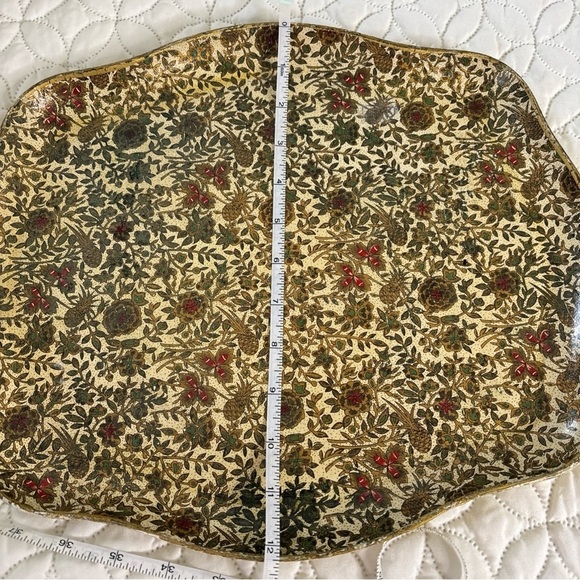 Vintage Floral Decorative Tray Pressed Board Decoupaged 12x15 inches - Picture 10 of 10